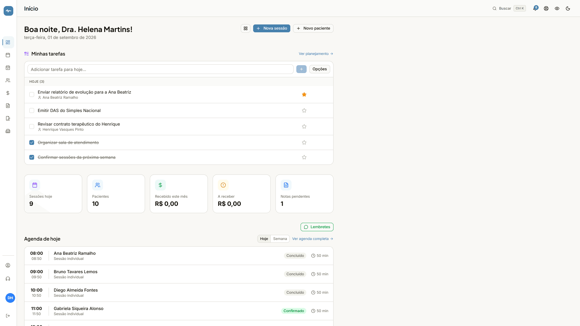 Pront Fácil dashboard